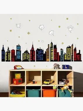 Other | Vinyl Wall Decals City Skyline Nursery Decor 8 Sheets Removable ...